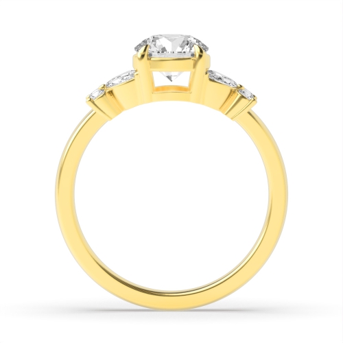 4 Prong Round Yellow Gold Heirloom Unique Engagement Rings