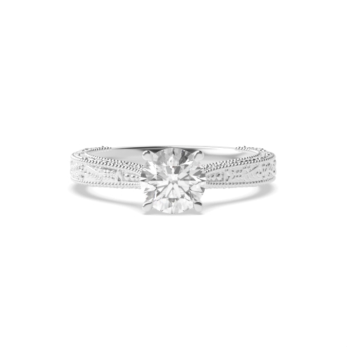 4 Prong Round Vintage Solitaire Diamond Ring