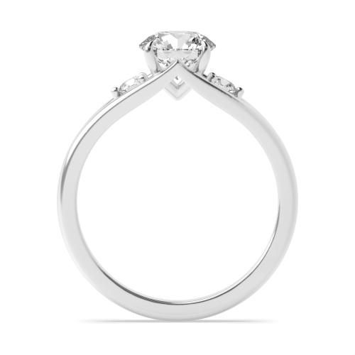 4 Prong Round Modern Trilogy Engagement Rings