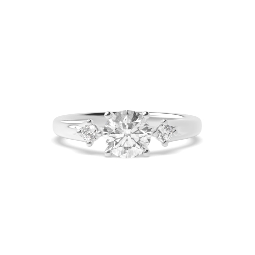 4 Prong Round Three Stone Diamond Ring