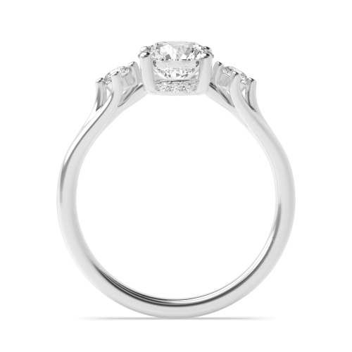 4 Prong Round Three Stone Diamond Ring