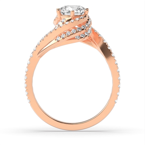 6 Prong Round Rose Gold Cosmic Unusual Engagement Rings