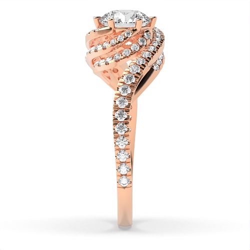 6 Prong Round Rose Gold Cosmic Unusual Engagement Rings