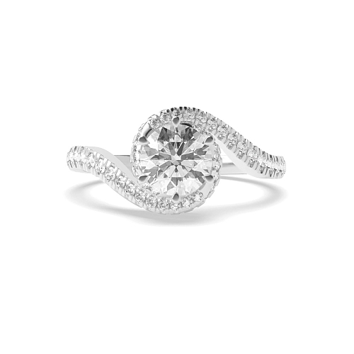 6 Prong Round Platinum Cosmic Halo Engagement Rings
