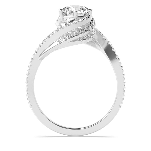 6 Prong Round Platinum Cosmic Halo Engagement Rings