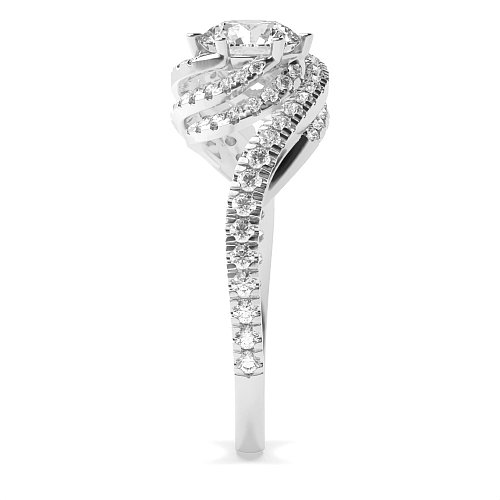 6 Prong Round Platinum Cosmic Halo Engagement Rings