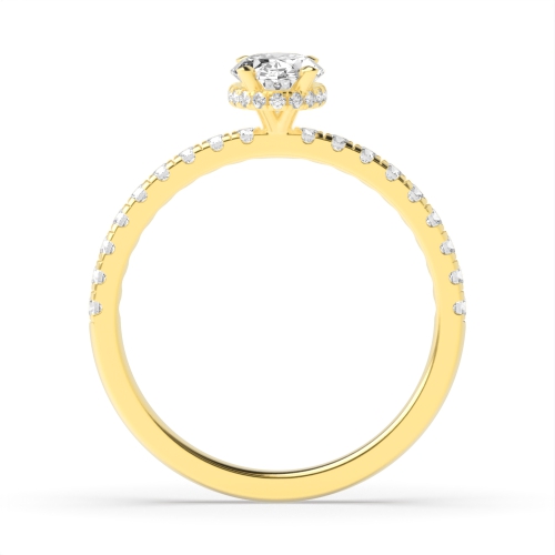 Oval Yellow Gold Side Stone Diamond Ring