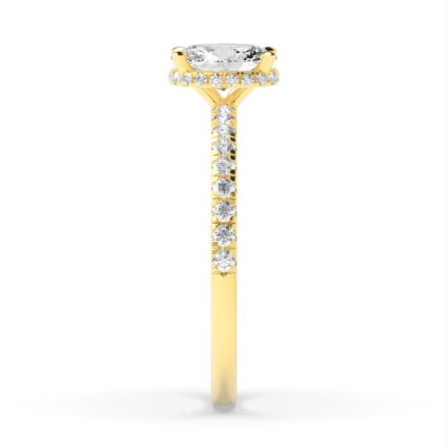 Oval Yellow Gold Side Stone Diamond Ring