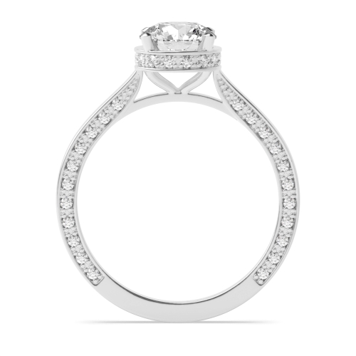 4 Prong Round Side Stone Diamond Ring