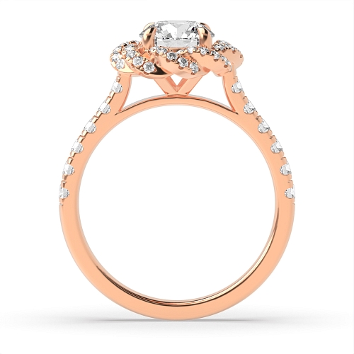 4 Prong Round Rose Gold Twisted engagement Unusual Engagement Rings