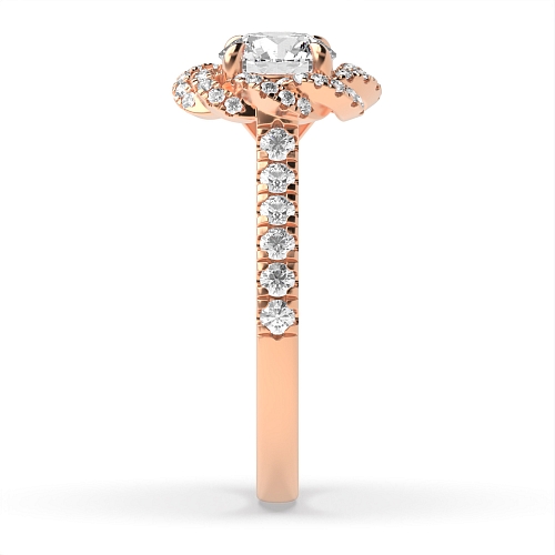 4 Prong Round Rose Gold Twisted engagement Unusual Engagement Rings