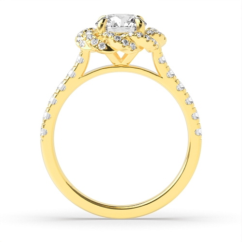 4 Prong Round Yellow Gold Twisted engagement Unusual Engagement Rings