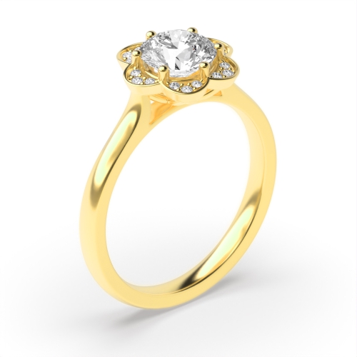 6 prong setting floral shape engagement diamond ring