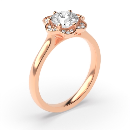 6 Prong Round Rose Gold Illumine Halo Engagement Rings