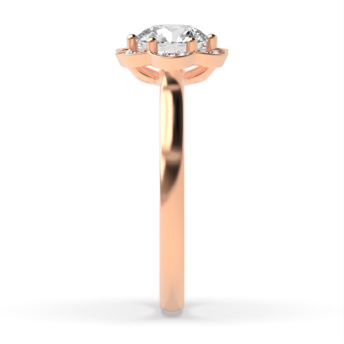 6 Prong Round Rose Gold Illumine Halo Engagement Rings