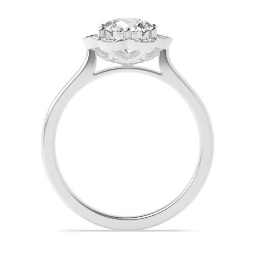 6 Prong Round Moissanite Halo Diamond Ring