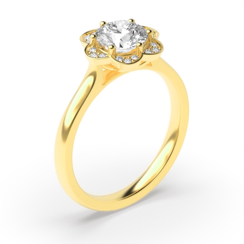 6 Prong Round Yellow Gold Illumine Unique Engagement Rings