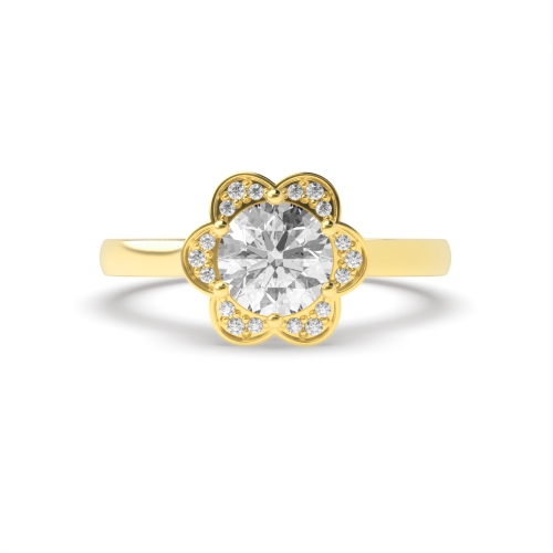 6 Prong Round Yellow Gold Illumine Unique Engagement Rings