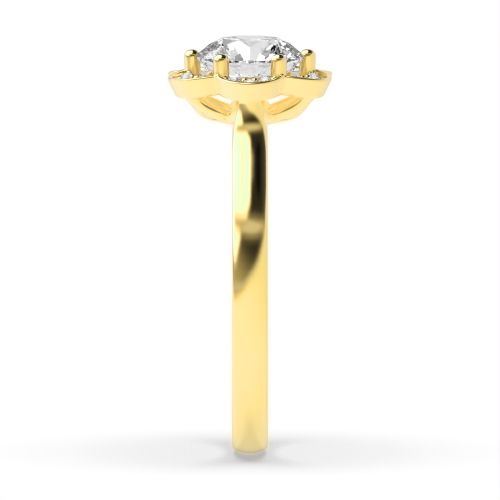 6 Prong Round Yellow Gold Illumine Unique Engagement Rings