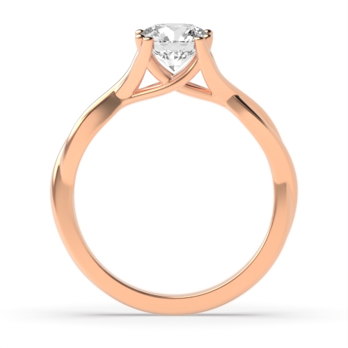 4 Prong Round Rose Gold Split shank Engagement Rings