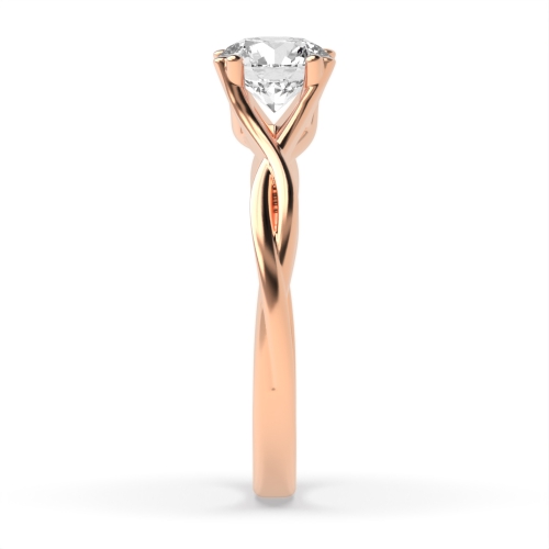 4 Prong Round Rose Gold Split shank Engagement Rings
