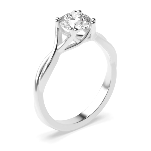 4 Prong Round Split Shank Solitaire Diamond Ring