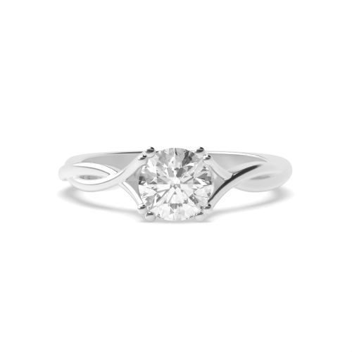 4 Prong Round Split Shank Solitaire Diamond Ring