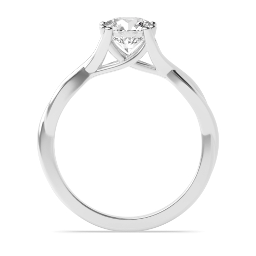 4 Prong Round Split Shank Solitaire Diamond Ring