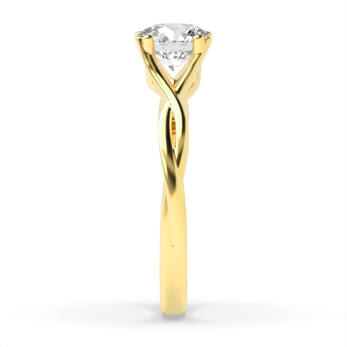 4 Prong Round Yellow Gold Split shank Engagement Rings