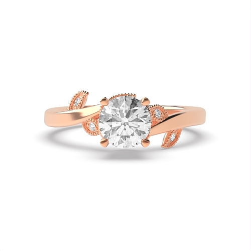 4 Prong Round Rose Gold Heritage glow Vintage Wedding Engagement Rings