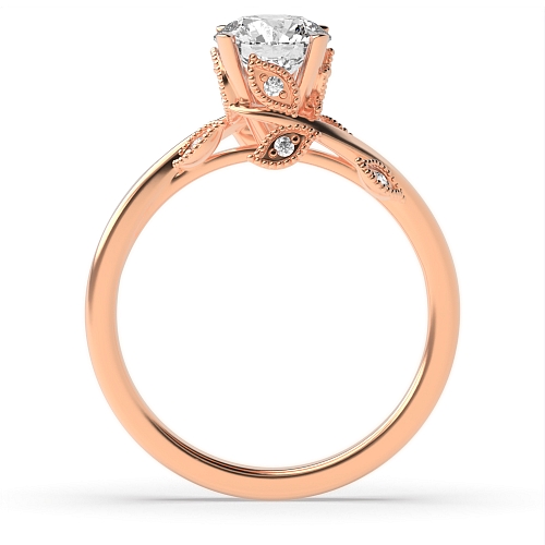 4 Prong Round Rose Gold Heritage glow Vintage Wedding Engagement Rings