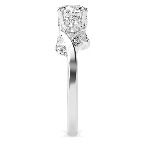 4 Prong Round Heritage glow Moissanite Engagement Rings