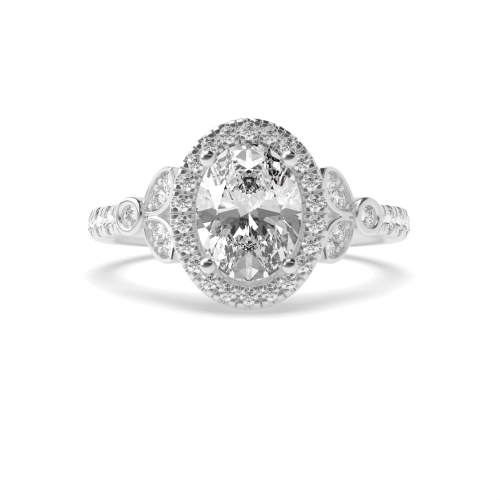 4 Prong Round Luminance Halo Diamond Ring