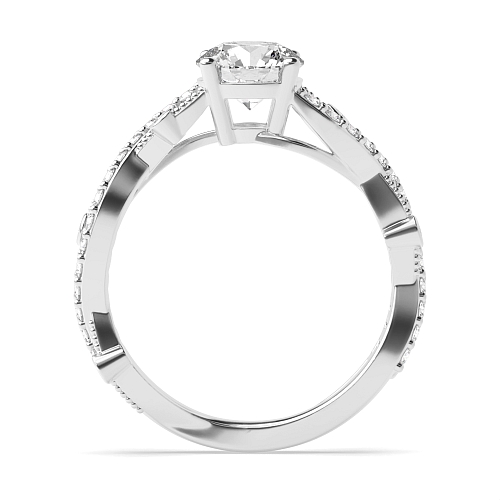 4 Prong Round Twisted Moissanite Engagement Rings