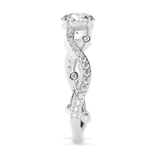 4 Prong Round Twisted Moissanite Engagement Rings