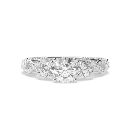 4 Prong Round Vintage Moissanite Engagement Rings