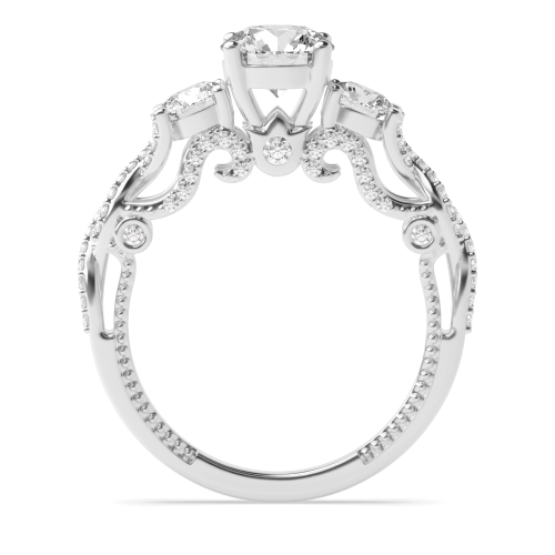 4 Prong Round Vintage Moissanite Engagement Rings
