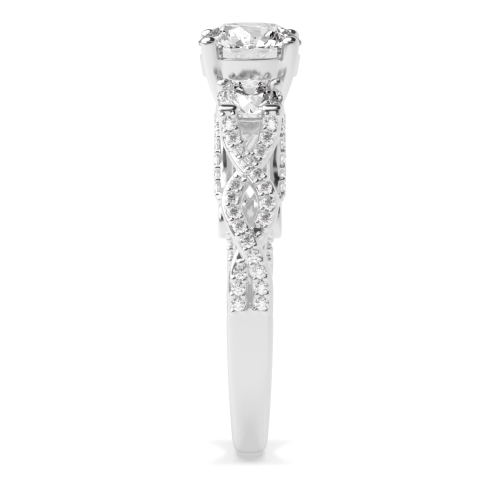 4 Prong Round Vintage Moissanite Engagement Rings