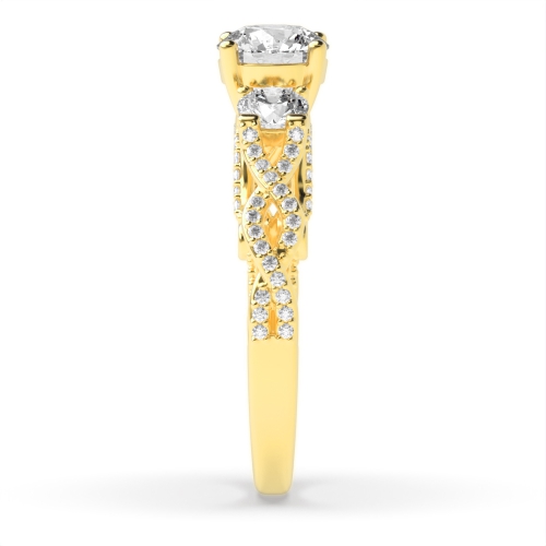 4 Prong Round Yellow Gold Vintage Engagement Rings