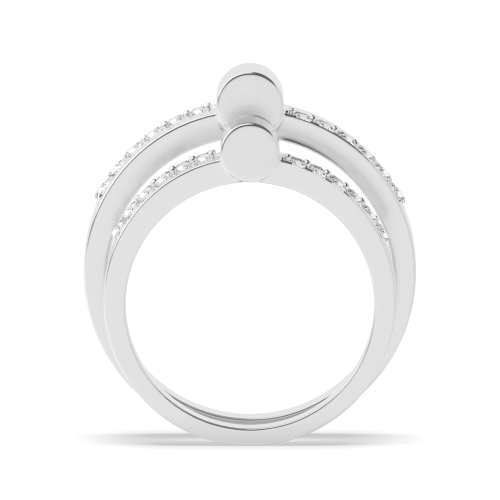Pave Setting Round Couple Wedding Engagement Ring