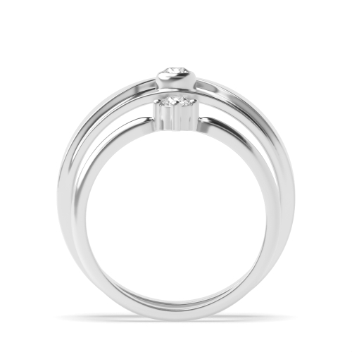 4 Prong Round White Gold Couple Wedding Diamond Ring