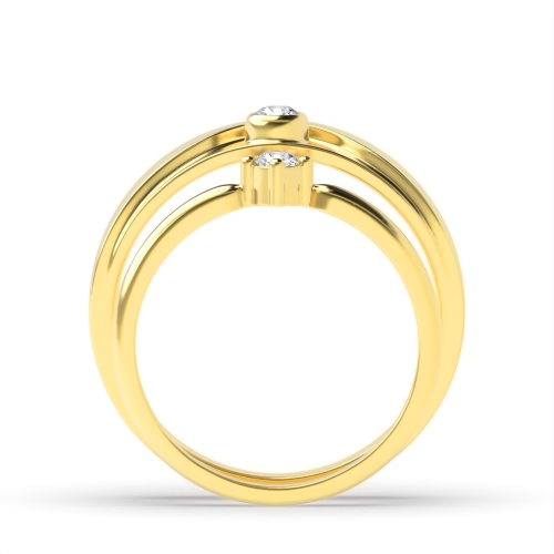 4 Prong Round Yellow Gold Couple wedding Couples Engagement Rings