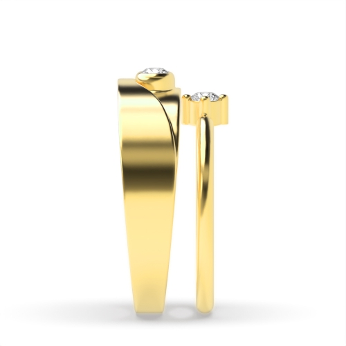 4 Prong Round Yellow Gold Couple wedding Couples Engagement Rings