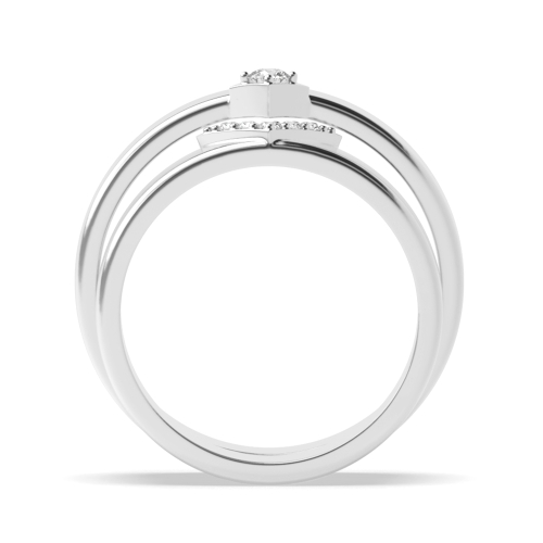 4 Prong Round Couple Matching Band Wedding Diamond Ring