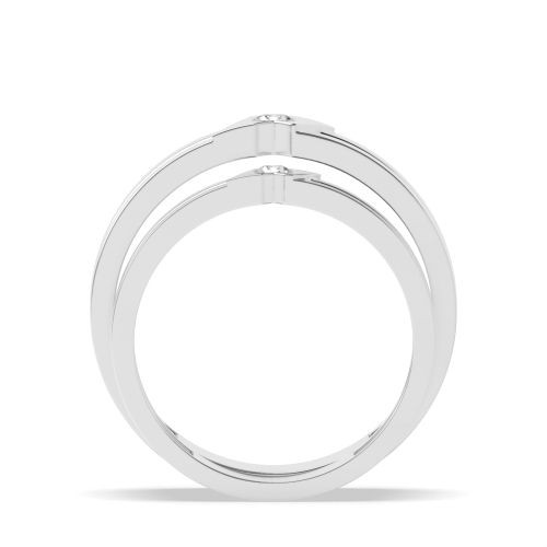 Bezel Setting Round White Gold Wedding Diamond Ring