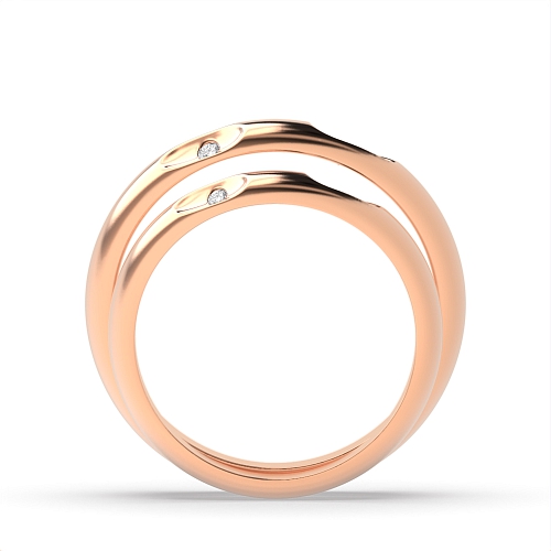 Bezel Setting Round Rose Gold Dreamscape Couples Engagement Rings
