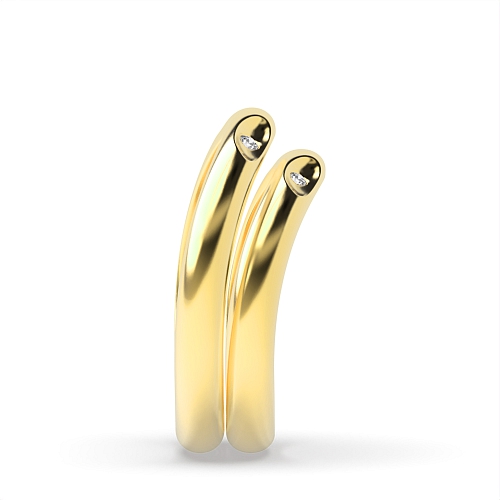 Bezel Setting Round Yellow Gold Dreamscape Couples Engagement Rings