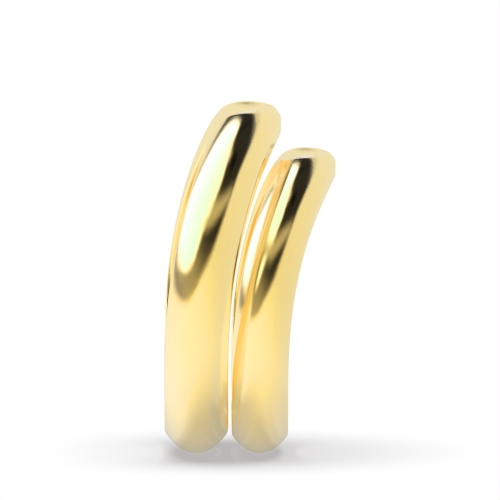 Bezel Setting Round Yellow Gold Fascinate Couples Engagement Rings