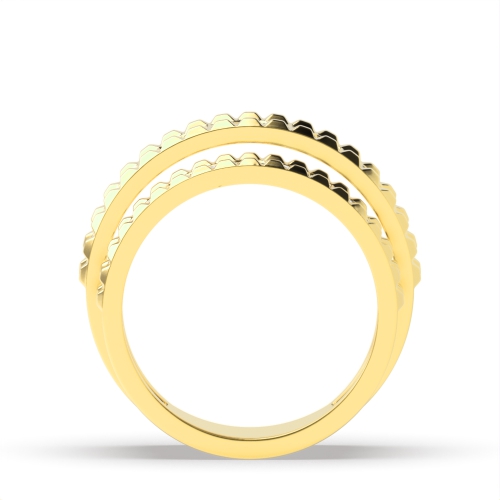 Channel Setting Round Yellow Gold Matching band Couples Engagement Rings