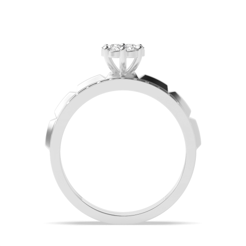 6 Prong Round Matching Band Wedding Diamond Ring